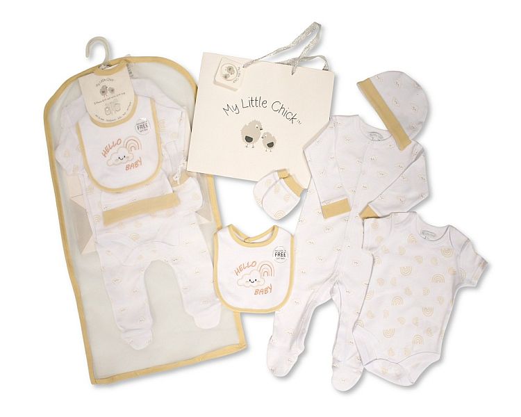 Baby 5 Pieces Gift Set with Paper Gift Bag - Hello Baby Gp-25-1356