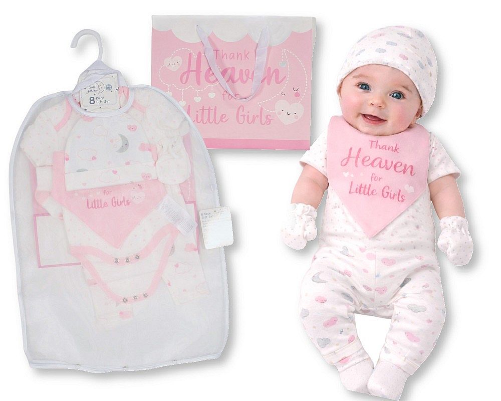 Baby Girls 8 pcs Layette Gift Set - Thank Heaven for Little Girls (PK6) (0-6m) GP-25-1363