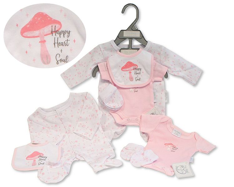 Premature Baby Girls 4 pcs Set with Bib and Mittens (3-5lbs) (PK6) Pb-20-394p