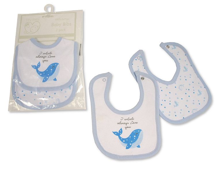 Premature Baby Boys Bibs 2-Pack - I Whale Always Love You (Pk6) Pb-20-396s