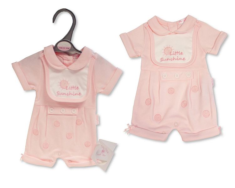 Premature Baby Girls Romper with Bib - Little Sunshine (3-5 to 5-8Lbs) (PK6) Pb-20-629