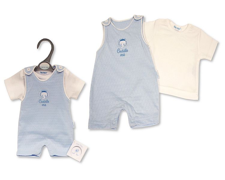 Premature Baby Boys 2 pcs Dungaree Set - Cuddle Me (3-5 to 5-8Lbs) (PK6) Pb-20-643