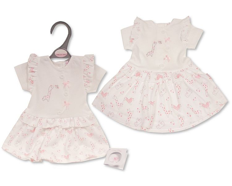 Premature Baby Girls Dress with Bows - Giraffe (3-8 Lbs) (PK6) Pb-20-648