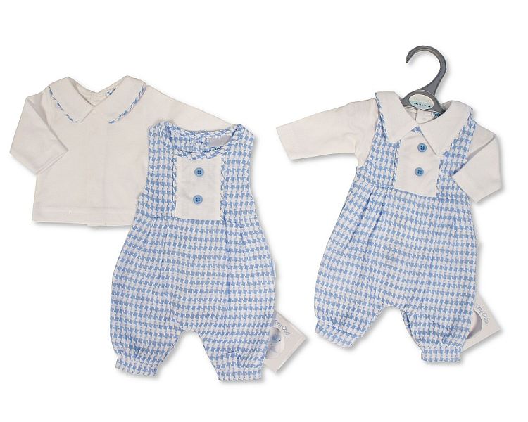 Premature Baby Boys 2 pcs Long Dungaree Set (PK6) (3-8lbs) PB-20-705