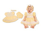 Premature Baby Dress Lemon with Smocking, Lace and Bow (3-8 LBS) (PK6) PB-20-716