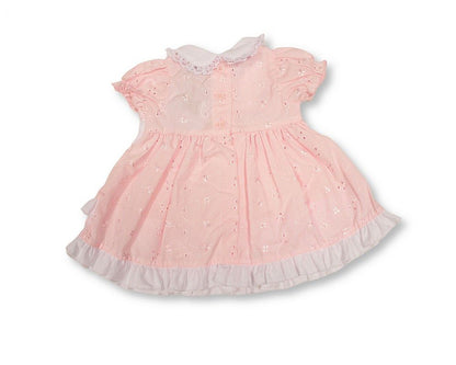 Tiered Premature Baby Dress Pink with Smocking and Bows (3-8 LBS) (PK6) PB-20-719