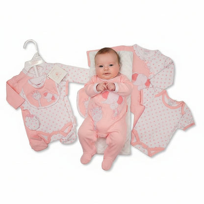 Premature Baby Girls 4 Pieces Set - Elephant and Giraffe (3-8lbs) (PK6)  PB-20-737P