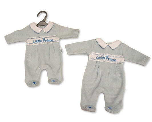 Premature Baby Boys All in One with Smocking - Little Prince (PK6) (NB-6m) PB-20-740
