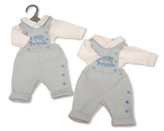 Premature Baby Boys 2 pcs Dungaree Set - Little Prince (PK6) (NB-6m) PB-20-741