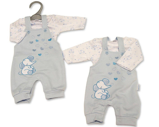 Premature Baby Boys 2 pcs Dungaree Set - Elephant (PK6) (NB-6m) PB-20-745