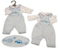 Premature Baby Boys 2 pcs Dungaree Set - Car and Teddy (PK6) (NB-6m) PB-20-749