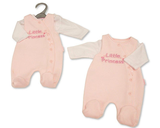 Premature Baby Girls 2 pcs Dungaree Set - Little Princess (PK6) (NB-6m) PB-20-752