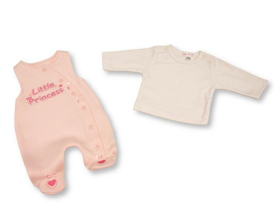 Premature Baby Girls 2 pcs Dungaree Set - Little Princess (PK6) (NB-6m) PB-20-752