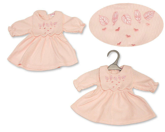 Premature Baby Girls Dress with Bib Front - Leaves and Hearts (PK6) (NB-6m) PB-20-760
