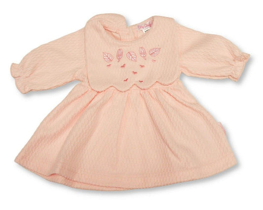 Premature Baby Girls Dress with Bib Front - Leaves and Hearts (PK6) (3-8lbs) PB-20-760