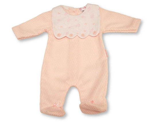 Premature Baby Girls All in One with Bib Front - Leaves and Hearts (PK6) (NB-6m) PB-20-761