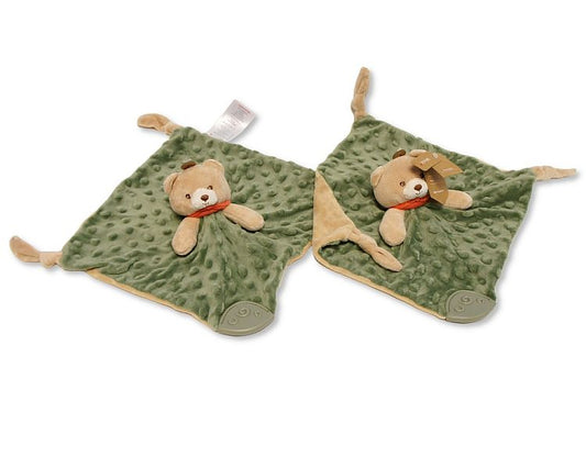 Baby Bear Comforter with Rattle and Teether (25cmx25cm) (PK6) PT-26-0028