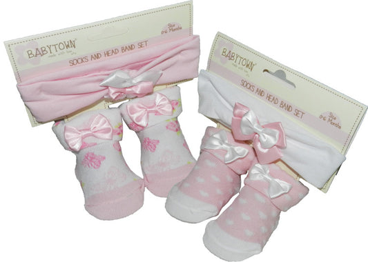 Baby Girls Headband and Socks Set