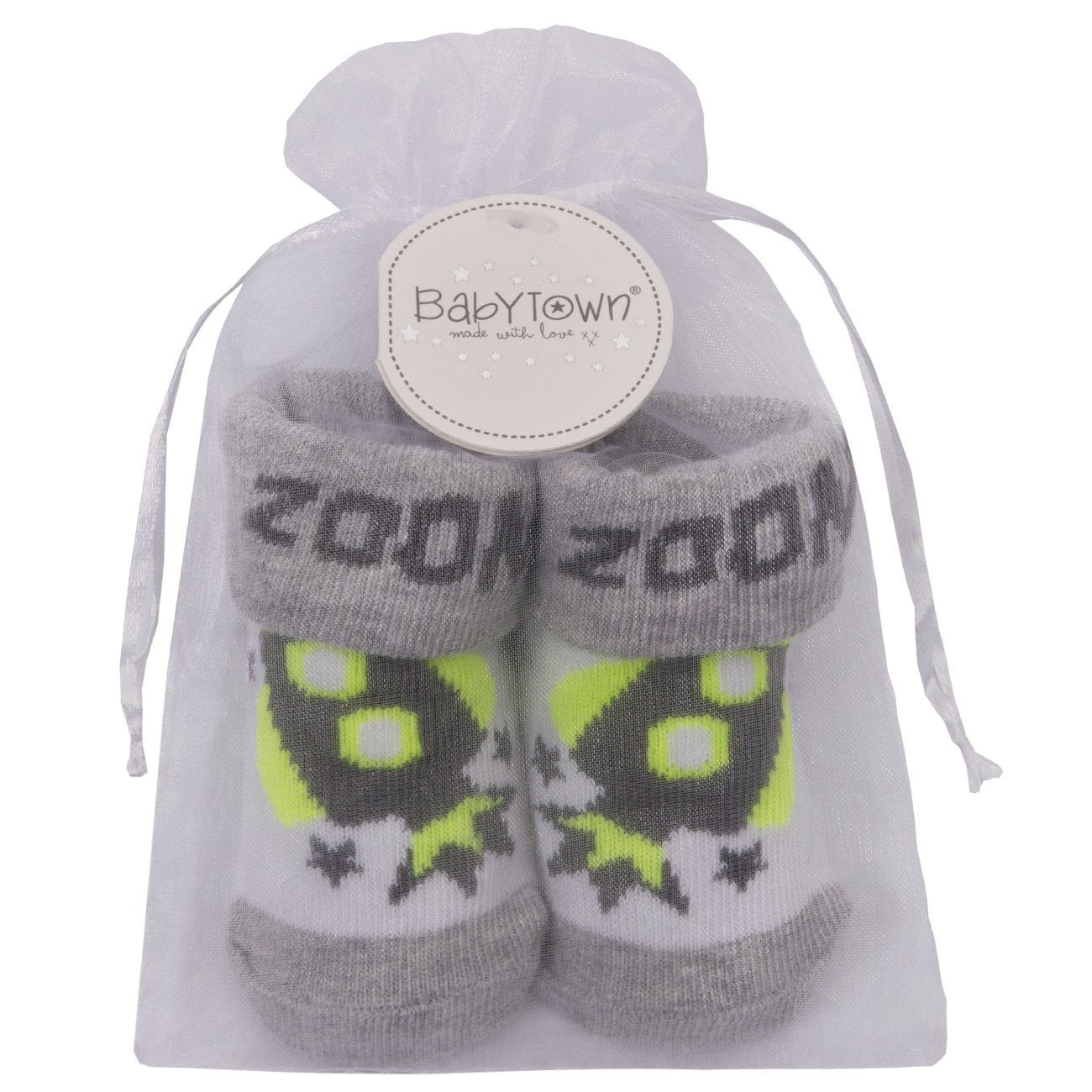 Boys Organza Bag Gift Socks -Space theme (0-12 Months) 10C156 - Kidswholesale.co.uk