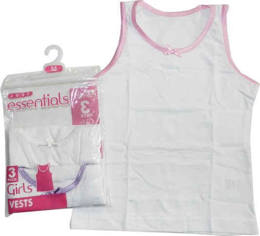 Girls Plain White Vests