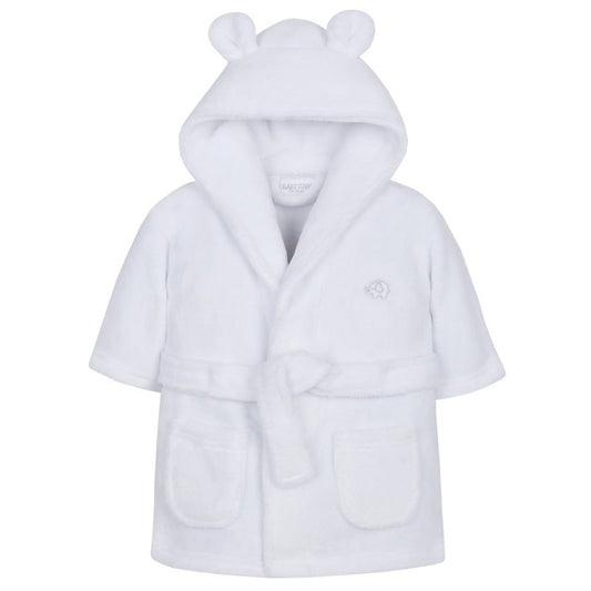 White Super Soft Hooded Dressing Gown (PK6) (6-24 Months)-18C204