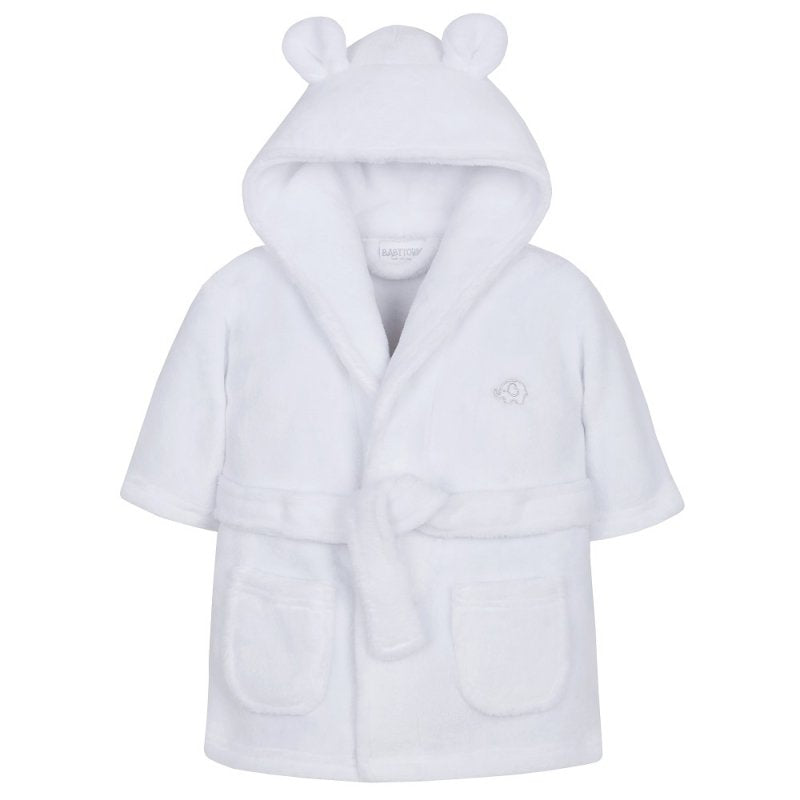 White Super Soft Hooded Dressing Gown (6-24 Months)-18C204