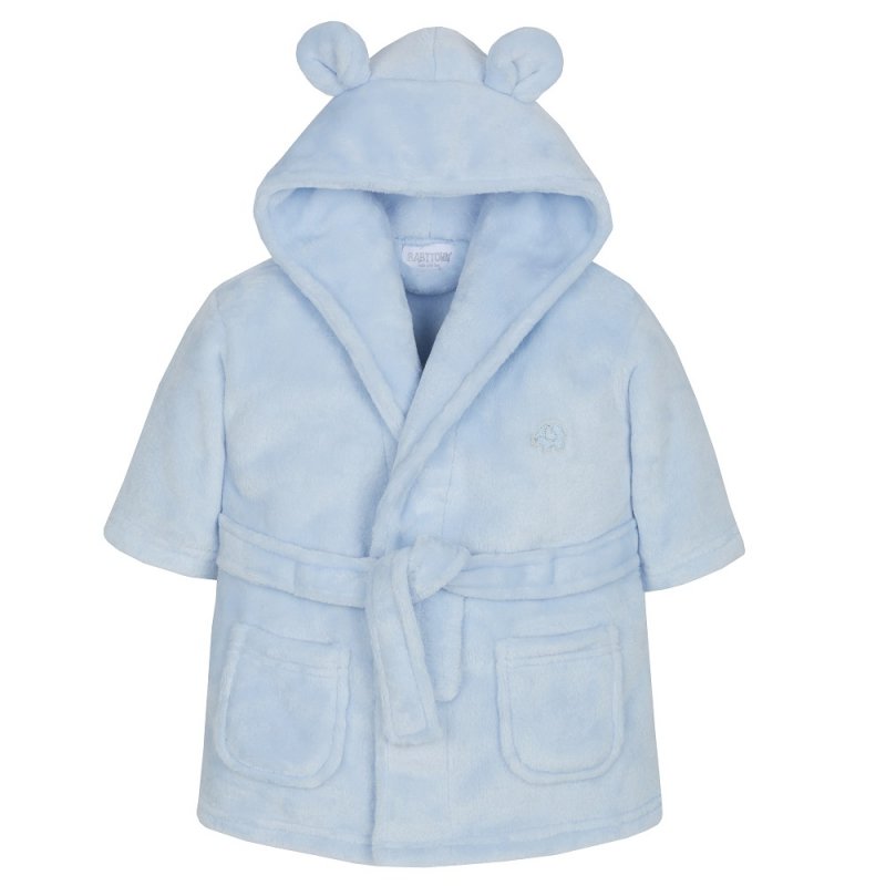 Boys Blue Super Soft Hooded Dressing Gown (0-6 Months)-18C205