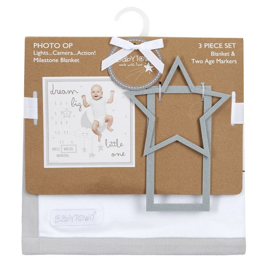 BABY MILESTONES 3 PIECE LUXURY BLANKET SET (80 x 80 cm) 19C226