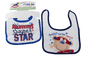 2 Pack Pull Velcro Bibs- "daddy's little hero" Mummy's super star" - Kidswholesale.co.uk