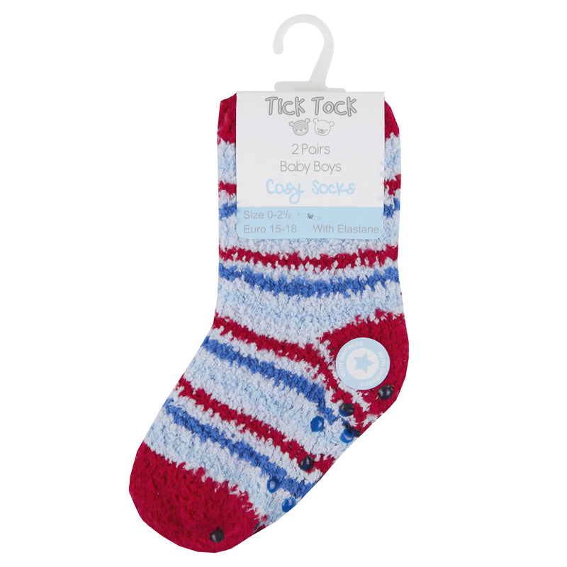 Boys Double Pack Socks with Gripper- 00-3.5 (44B762) - Kidswholesale.co.uk