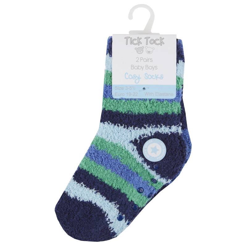 Boys Double Pack Socks with Gripper- 00-3.5 (44B762) - Kidswholesale.co.uk