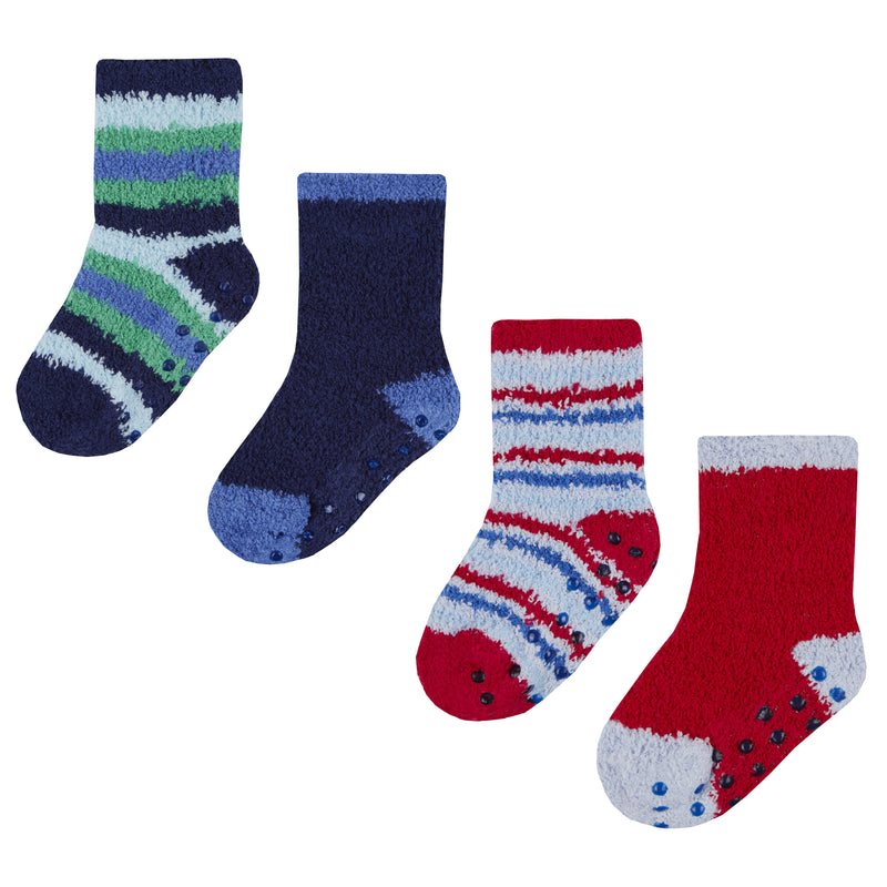 Boys Double Pack Socks with Gripper- 00-3.5 (44B762) - Kidswholesale.co.uk