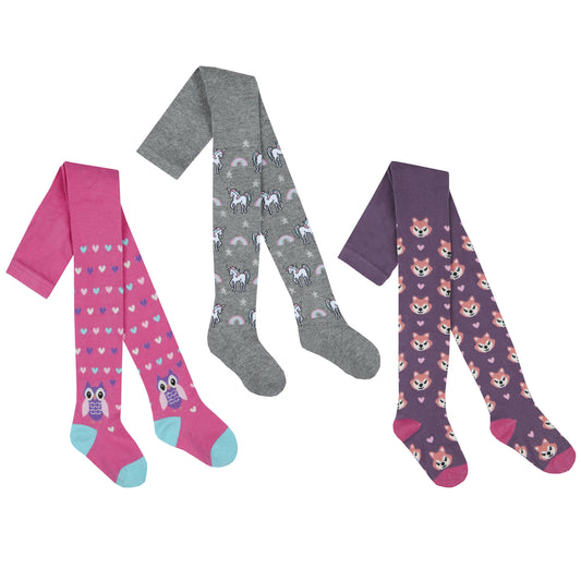 i2i Girls Cotton Rich Design Tights 2-8 Years (46B382) - Kidswholesale.co.uk