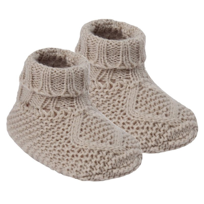 Baby Chain Knit Booties - Biscuit (PK6) (NB-12m) ABO14-BI