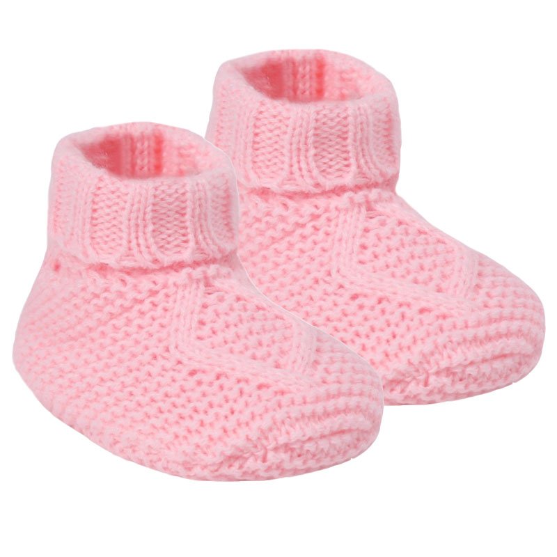 Baby Chain Knit Booties - Baby Pink (PK6) (NB-12m) ABO14-BP