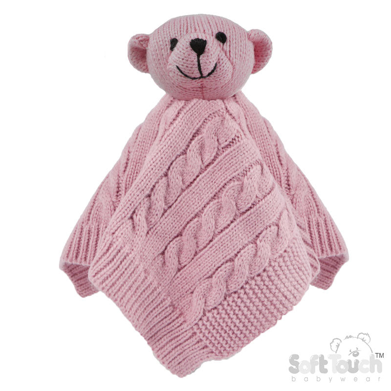 Dusty Pink Cable Knit Elegance Bear Comforters (PK6) ACO12-DP