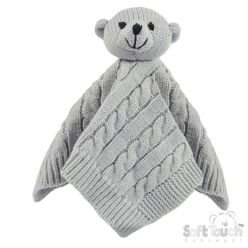 Grey Cable Knit Elegance Bear Comforters (PK6) ACO12-G