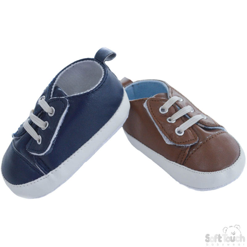 BOYS PU SHOES W/LACES: (B1121)