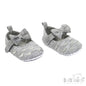 Grey Cotton Slip On Shoes With Heart Embroidery And Matching Bow (6-15 Months) (PK6) B2284-G