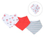 BOYS 3 PACK PLAIN, STRIPES & NAUTICAL BANDANA BIB SET - BB367 - Kidswholesale.co.uk