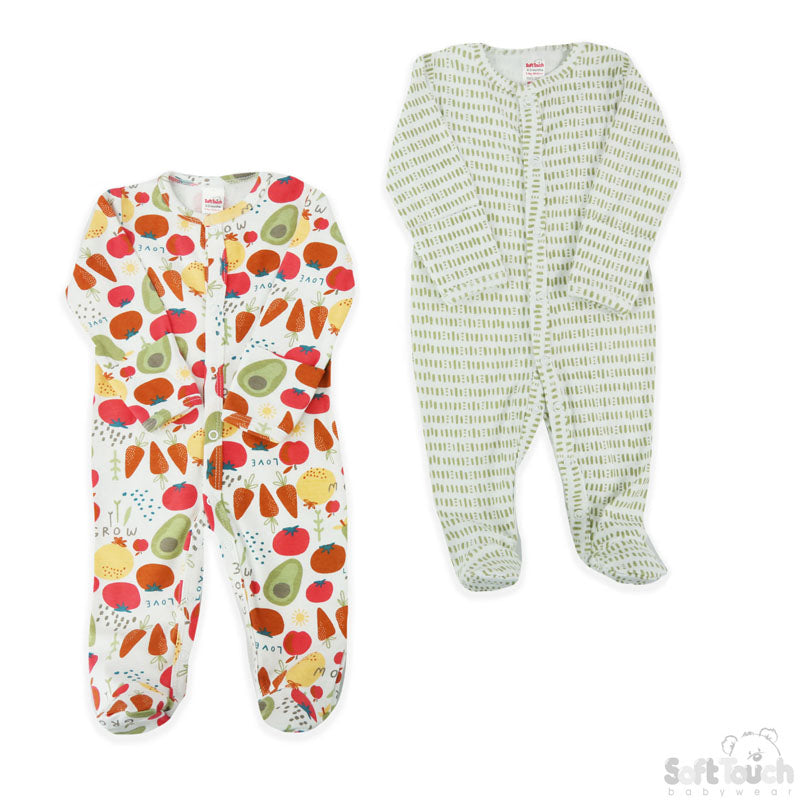 2 Pack Sleepsuit Home Grown (0-3 Mths-4CC200-SS