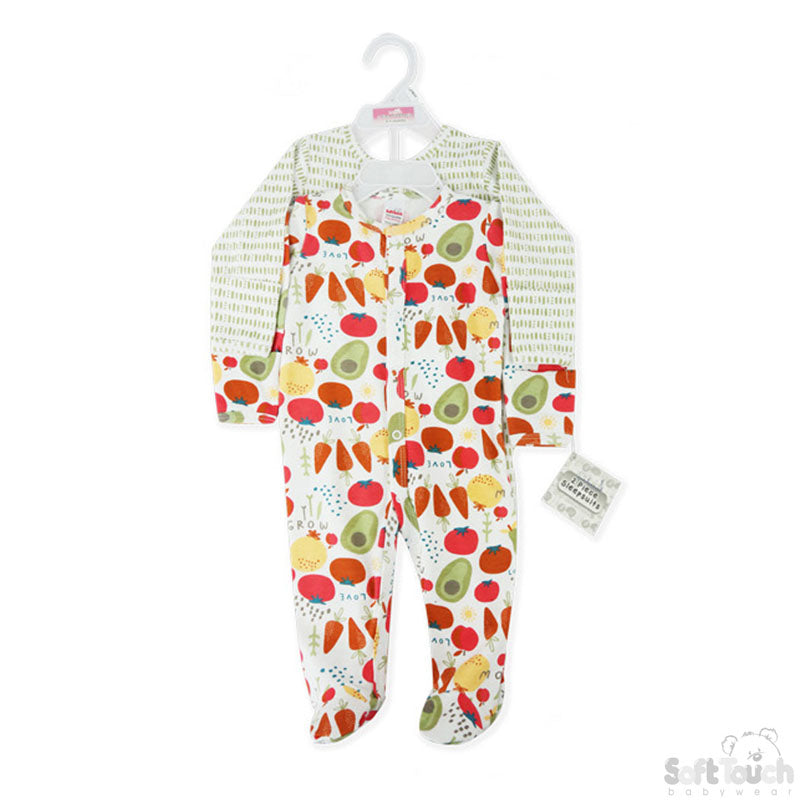 2 Pack Sleepsuit Home Grown (0-3 Mths-4CC200-SS