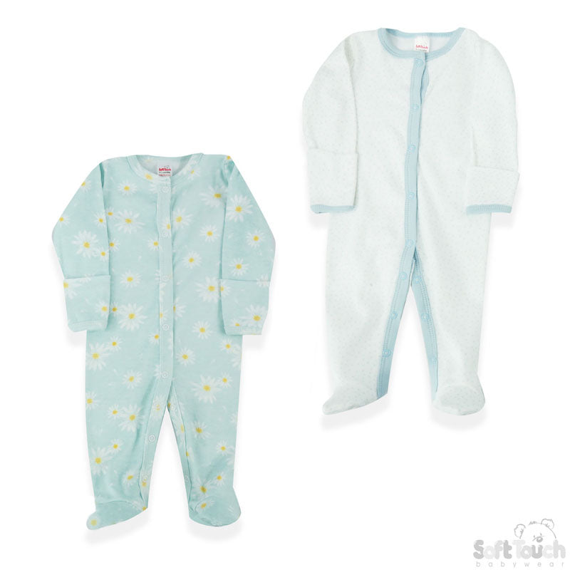 2 Pack Sleepsuit Daisy (0-3 Months)-4CC201-SS