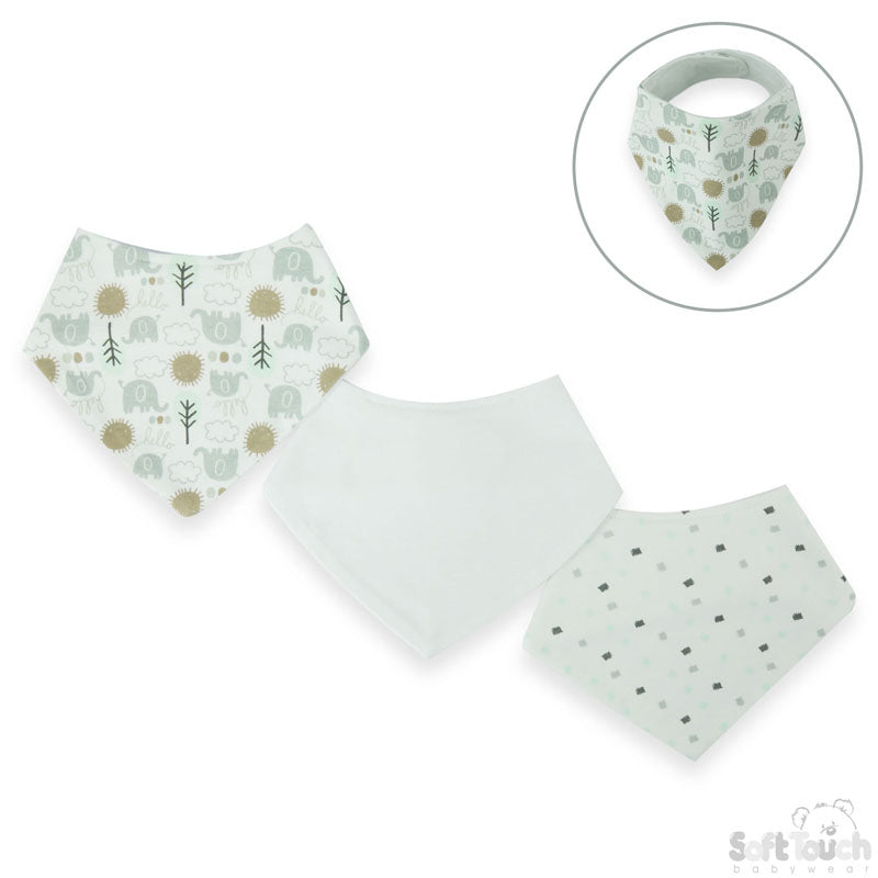 3 Pack Bandana Bib Set Elephant-2CC205-B