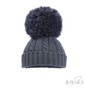 Steel Blue 'Elegance' Cable Knit Hat w/Pom Pom : H652-SB-MED