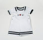 Baby Boys Sailor Dungaree & T-Shirts Set - Anchor - 0-9M (H1804) - Kidswholesale.co.uk