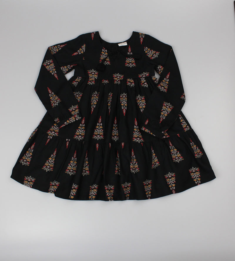 Girls Lined Viscose Dress - Black (PK6) (3-8y) F52534