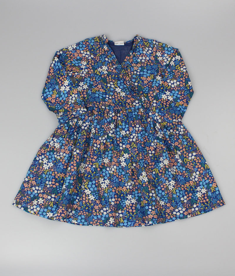 Girls Lined Viscose Dress - Bright Blue (PK6) (3-8y) F52535