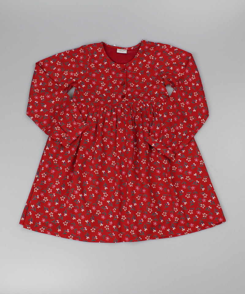 Girls Lined Viscose Dress -Red (PK6) (3-8y) F52539