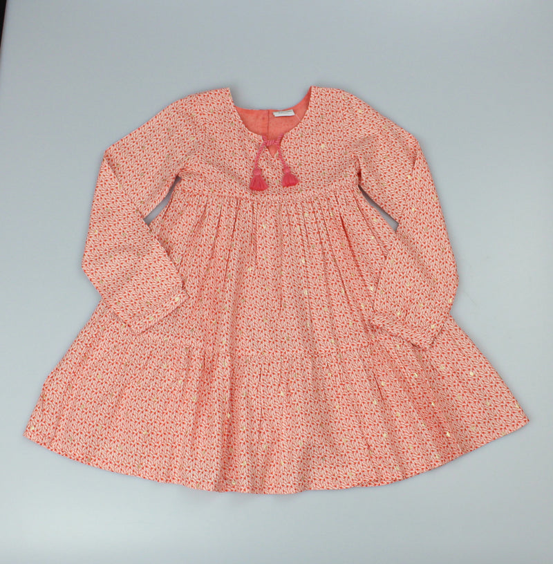 Girls Lined Dress - Peach (PK6) (3-8y) F52543